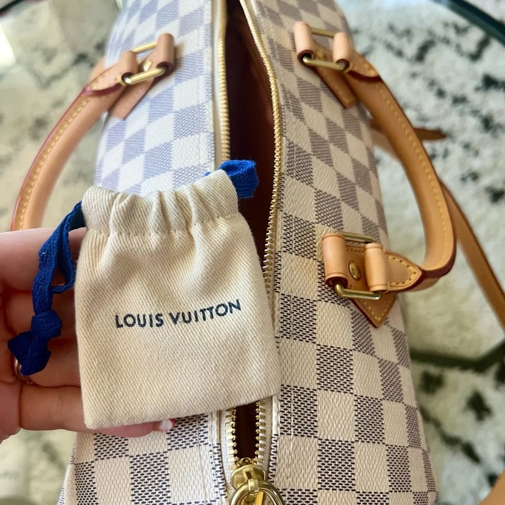 Speedy 30 Damier Azur Bandolier Louis Vuitton - Picture 10 of 12